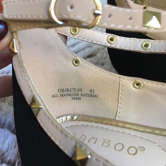 đź’•Bamboo Suede Studded T-Strap Pointed Toe Flats - Picture 6 of 8